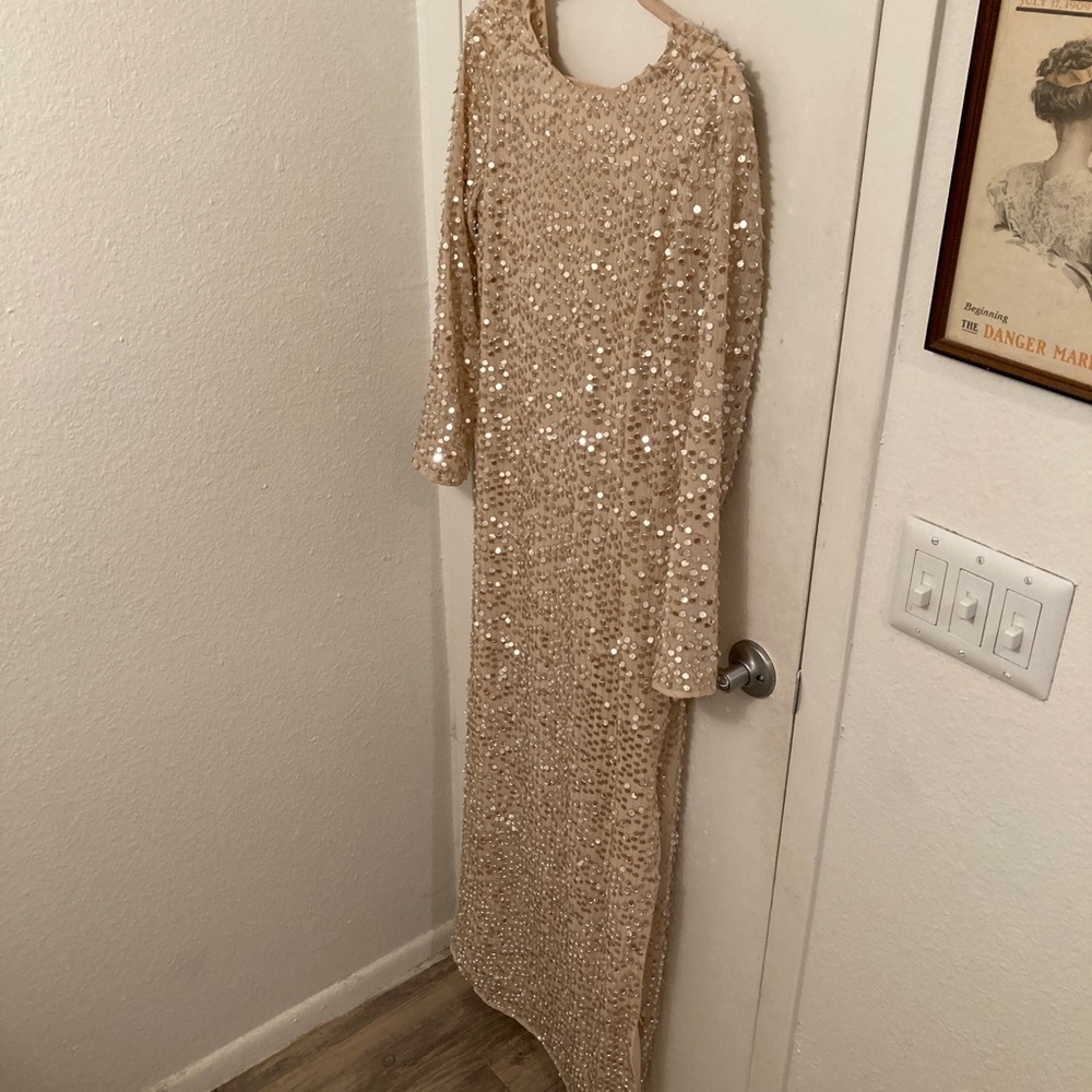 ASOS Sequined Backless Floor Length Dress